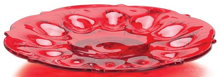 Mosser Glass 179EPRed Inverted Thistle Set 179 Egg Plate Red