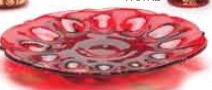 Mosser Glass 179EPRedDec Inverted Thistle Set 179 Egg Plate Red Decorated