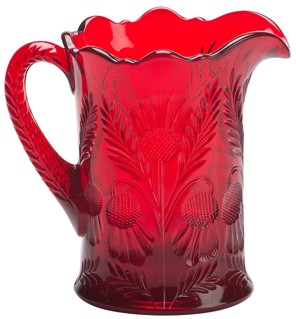 Mosser Glass 179PRRed Inverted Thistle Set 179 Pitcher Red