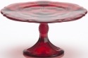 Mosser Glass 17911CPRed Inverted Thistle Set 179 Cake Plate Small Cake Stand Red