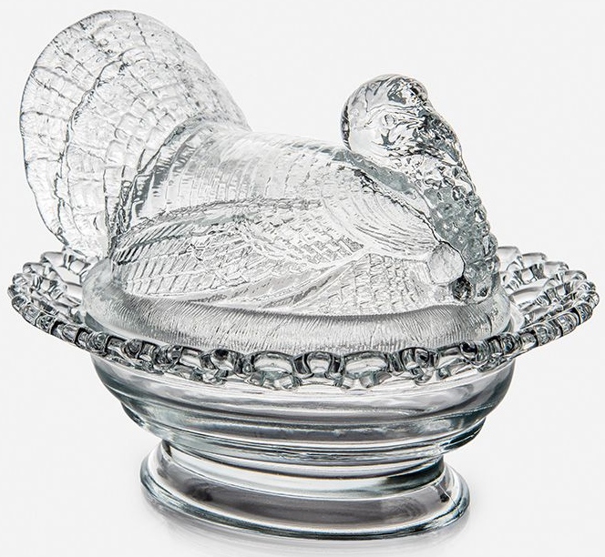 Mosser Glass 181Crystal Turkey Covered Dish 181 Crystal