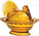 Mosser Glass 181Amber Turkey Covered Dish 181 Amber