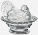 Mosser Glass 181Crystal Turkey Covered Dish 181 Crystal