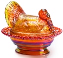 Mosser Glass 181Marigold Turkey Covered Dish 181 Marigold