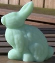 Mosser Glass 190JadeiteStn Bunny Rabbit 190 Jadeite Satin