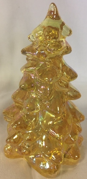 Mosser Glass 212HoneyAmberCarn Christmas Tree Medium 212 Honey Amber Carnival
