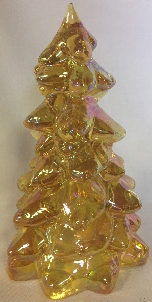 Mosser Glass 218HoneyAmberCarn Christmas Tree Tall 218 Honey Amber Carnival