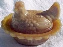 Mosser Glass 230Chocolate Hen on Nest 3 Inch Salt 230 Chocolate