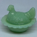 Mosser Glass 230Jadeite Hen on Nest 3 Inch Salt 230 Jadeite
