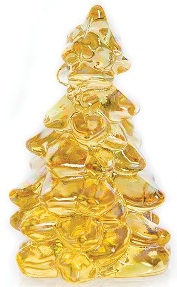 Mosser Glass 232HoneyAmberCarn Christmas Tree Small 232 Honey Amber Carnival