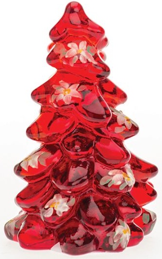 Mosser Glass 232RedDec Christmas Tree Small 232 Red Decorated
