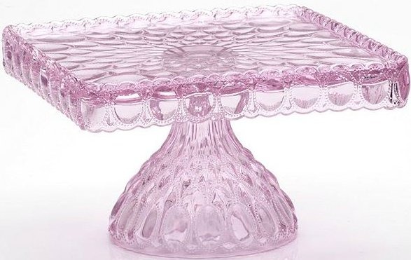 Mosser Glass 234CPPassionPink Elizabeth Series 234 Cake Plate Passion Pink