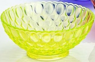 Mosser Glass 234FBVaseline Elizabeth Series 234 Fruit Bowl Vaseline