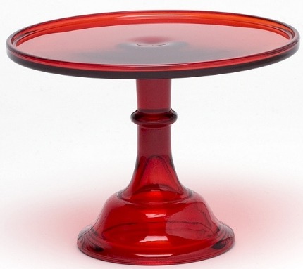 Mosser Glass 24010CRed Plain and Simple 240 10 Cake Stand Cake Plate Red