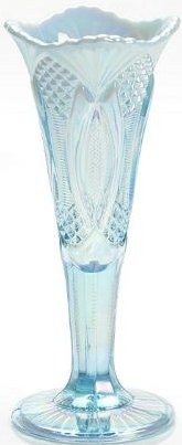 Mosser Glass 301VAquaOpalCarn Diamond Classic Set 301 Vase Regular Aqua Opal Carnival