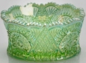 Mosser Glass 301BLGreenOpalCarn Diamond Classic Set 301 Bowl Green Opal Carnival