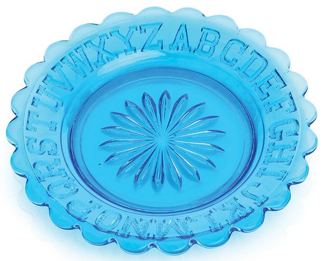 Mosser Glass 304ColonialBlue Childs ABC Plate 304 Colonial Blue