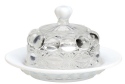 Mosser Glass 409BCrystalOpal Eye Winker Set 409 Butter Dish Crystal Opal