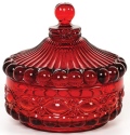 Mosser Glass 409CCRed Eye Winker Set 409 Covered Candy Dish Red