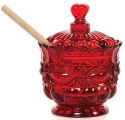 Mosser Glass 409HRed Eye Winker Set 409 Honey Jar Red