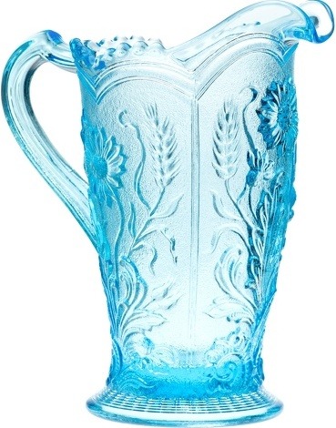Mosser Glass 494PSpringBlue Wild Flower Set 494 Pitcher Spring Blue