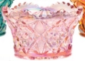 Mosser Glass 502RoseCarn Diamond Finger Bowl 502 Bowl Rose Carnival