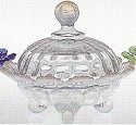 Mosser Glass 915CCCrystalOpal Footed Set 915 Covered Candy Bowl Crystal Opal