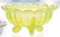 Mosser Glass 915FBVaselineOpal Footed Set 915 Fruit Bowl Vaseline Opal
