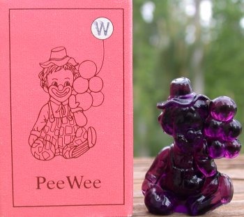 Mosser Glass PeeWeeW Pee Wee Clown W Amethyst Clown Figurine