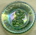 Special Sale SALEPeeWeePlateK Mosser Glass PeeWeePlateK Pee Wee Clown Plate K Green Carnival Clown Plate