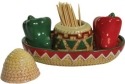 Mwah 94402 Fiesta Cats Salt and Pepper Shakers and Toothpick Holder Set