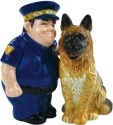 Mwah 94433 Policeman and German Shepherd Salt and Pepper Shakers