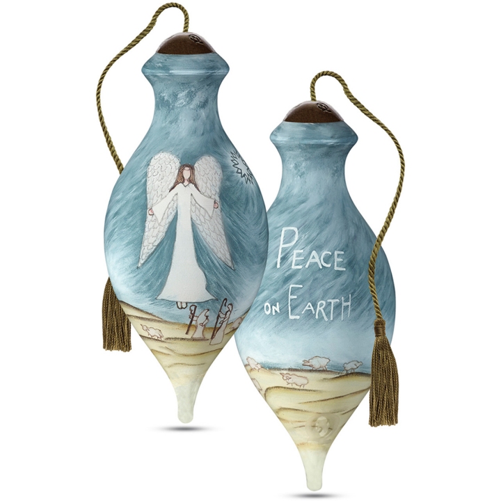 Ne'Qwa Art 7201159 Angel with Peace On Earth Message Ornament 