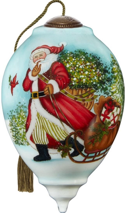 Ne'Qwa Art 7211128 Santa Pulling Sled Ornament