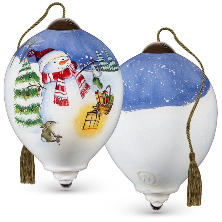 Ne'Qwa Art 7221115N Forest Snowman Decorating For Christmas Ornament