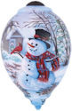 Ne'Qwa Art 7141111 Snowman and Cardinal Ornament