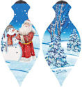 Ne'Qwa Art 7151133 Santa and Snowman Ornament