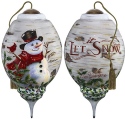 Ne'Qwa Art 7181111 Winter Birch Snowman Ornament