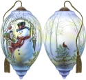 Ne'Qwa Art 7181112 Christmas Greetings Snowman Ornament
