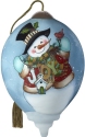 Ne'Qwa Art 7201116 Snowman with Joy Sign Ornament
