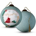 Ne'Qwa Art 7201141 Cardinal with Merry Message Ornament 