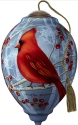 Ne'Qwa Art 7201158 Cardinal with Berries and Buffalo Plaid Ornament 