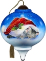 Ne'Qwa Art 7211109i Kittens Sleeping Under Santa Hat Ornament