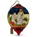 Ne'Qwa Art 7221105 Holy Family Among Poinsettias and Holly Ornament