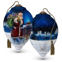 Ne'Qwa Art 7221117 Santa In Long Coat On Rooftop Ornament