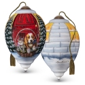 Ne'Qwa Art 7221130i Kitten and Puppy In Basket By Front Door Ornament