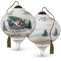 Ne'Qwa Art 7221136 Stylized Sleigh with Pine Trees Ornament