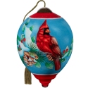Ne'Qwa Art 7231109 Cardinal On Branch With Red Trim Ornament