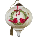 Ne'Qwa Art 7231111 Stylized Cardinals Perched On Wreath Ornament