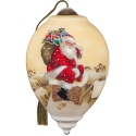 Ne'Qwa Art 7231118 Santa On Rooftop Under Cream Colored Sky Ornament